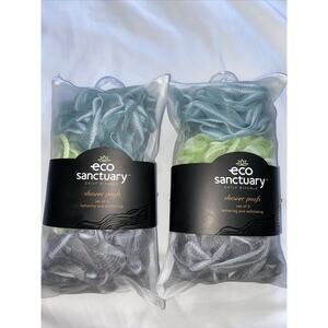 Eco Sanctuary New Bath Shower Lathering/Exfoliating Mesh Puffs 3 pack Set of 2